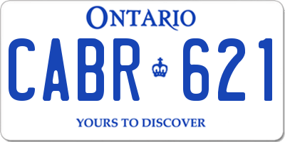 ON license plate CABR621