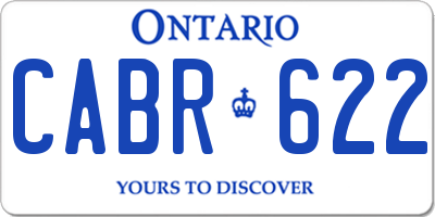 ON license plate CABR622