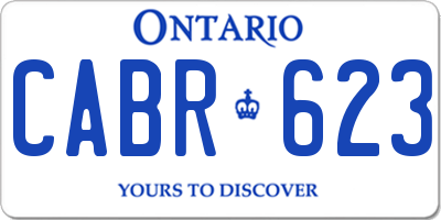 ON license plate CABR623