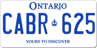 ON license plate CABR625