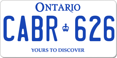 ON license plate CABR626