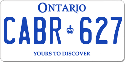 ON license plate CABR627