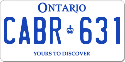 ON license plate CABR631