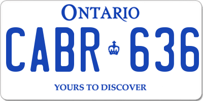 ON license plate CABR636