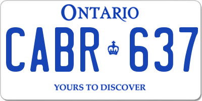 ON license plate CABR637