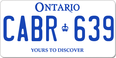 ON license plate CABR639