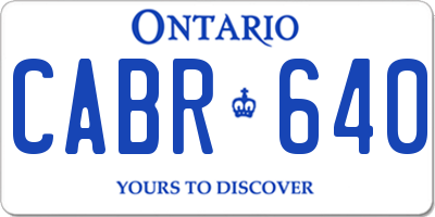 ON license plate CABR640