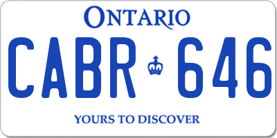 ON license plate CABR646