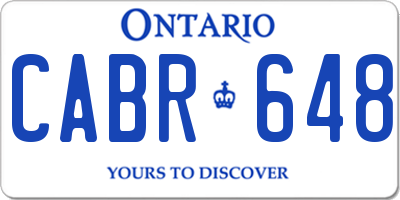 ON license plate CABR648