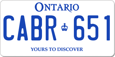 ON license plate CABR651