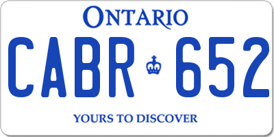 ON license plate CABR652