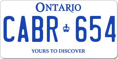 ON license plate CABR654