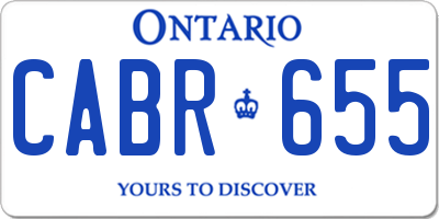 ON license plate CABR655