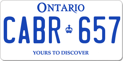 ON license plate CABR657