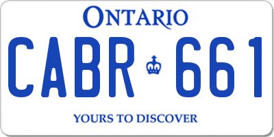 ON license plate CABR661