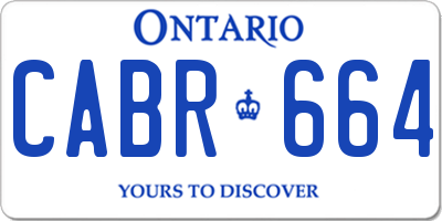 ON license plate CABR664