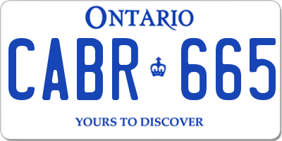 ON license plate CABR665