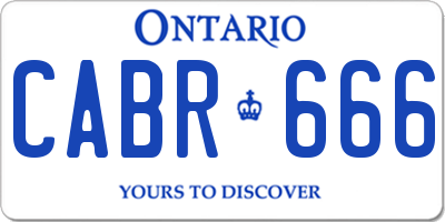 ON license plate CABR666