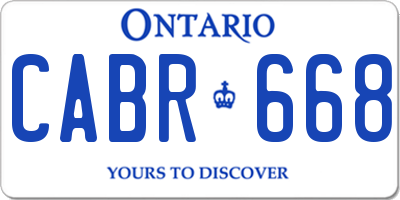 ON license plate CABR668