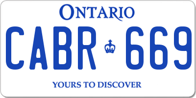 ON license plate CABR669