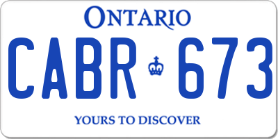 ON license plate CABR673