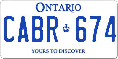 ON license plate CABR674