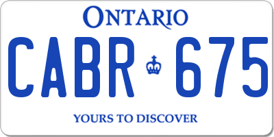 ON license plate CABR675