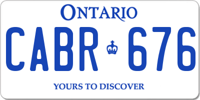 ON license plate CABR676