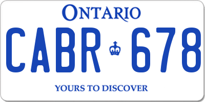 ON license plate CABR678