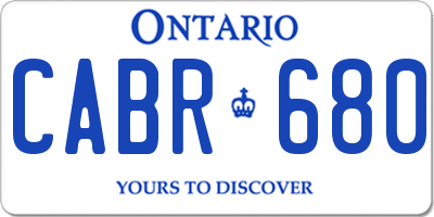 ON license plate CABR680