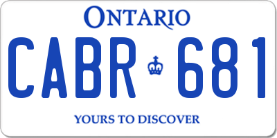 ON license plate CABR681