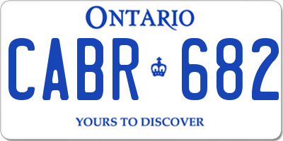 ON license plate CABR682