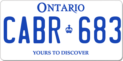 ON license plate CABR683