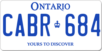 ON license plate CABR684