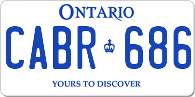 ON license plate CABR686