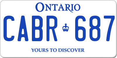 ON license plate CABR687