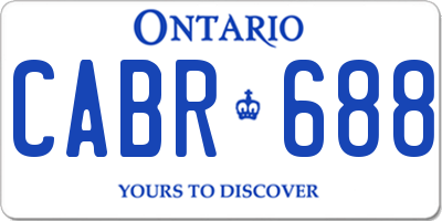 ON license plate CABR688