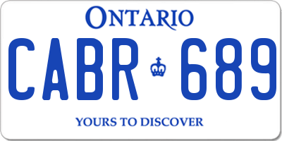 ON license plate CABR689