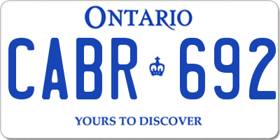 ON license plate CABR692