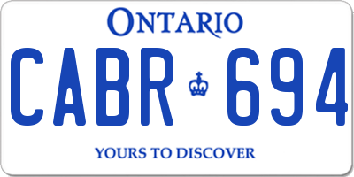 ON license plate CABR694