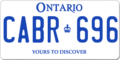 ON license plate CABR696