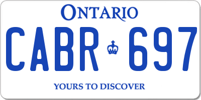 ON license plate CABR697