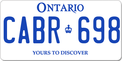 ON license plate CABR698