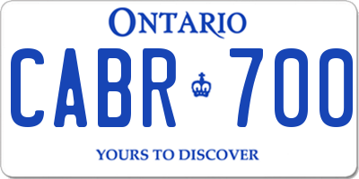 ON license plate CABR700