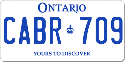 ON license plate CABR709