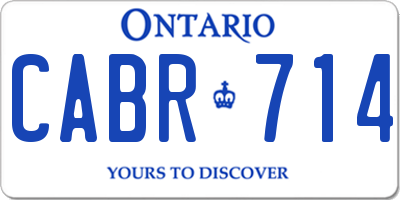 ON license plate CABR714