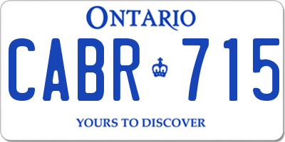 ON license plate CABR715