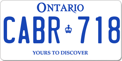 ON license plate CABR718