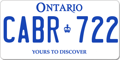 ON license plate CABR722