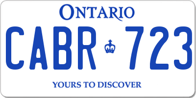 ON license plate CABR723